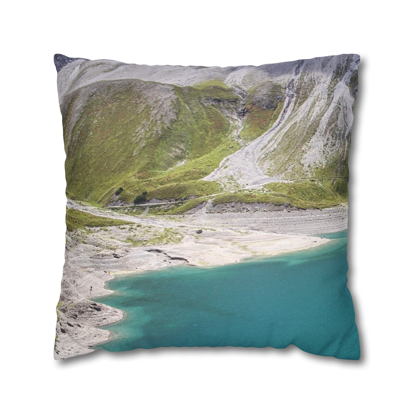 Faux Suede Square Pillowcase with Landscape