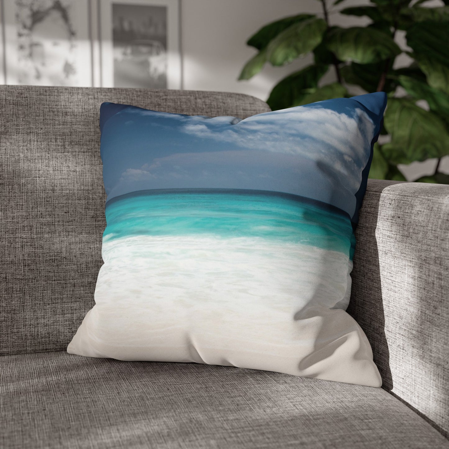 Beach Faux Suede Square Pillowcase