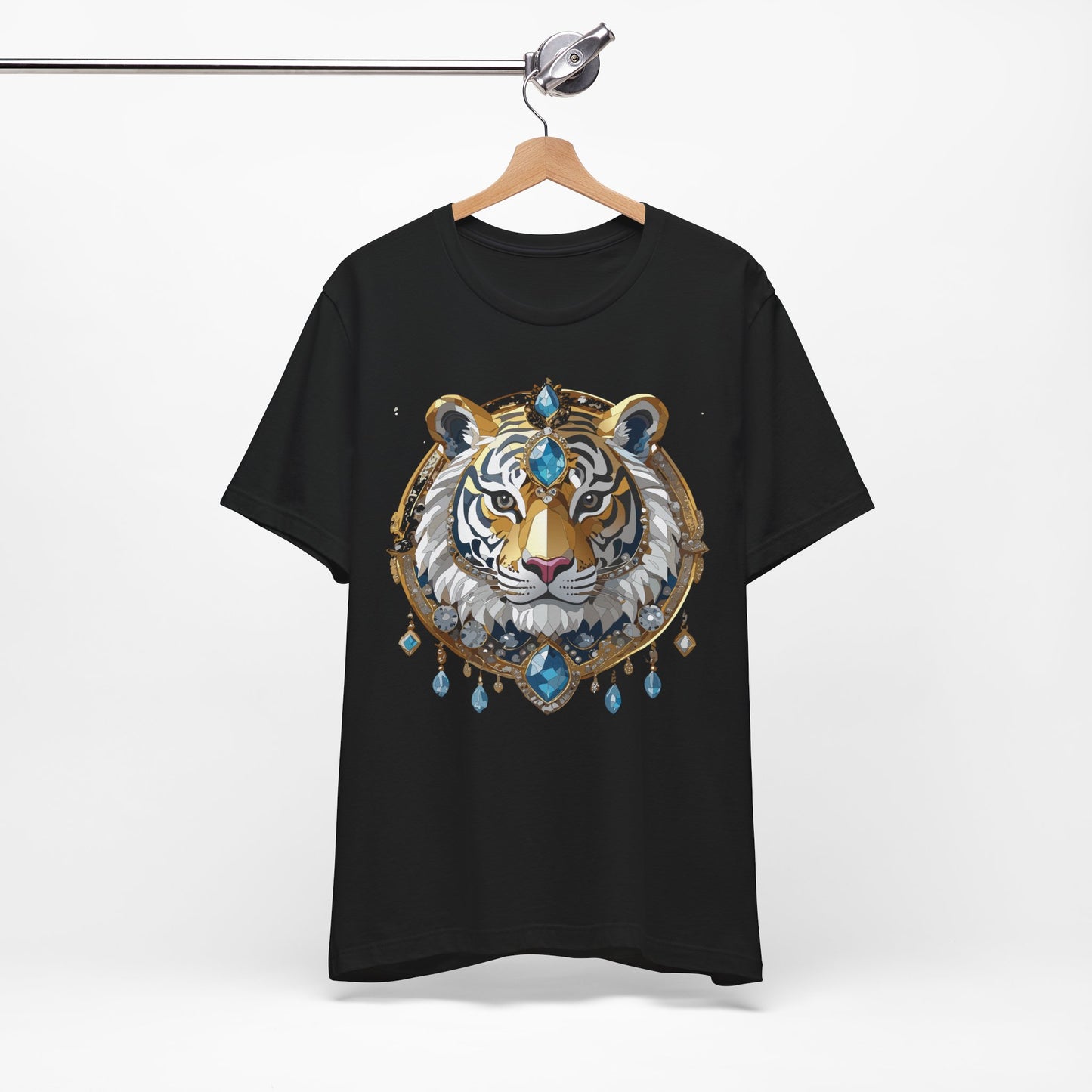 Animal Shirt, Shirt with Animal, Tee Shirt with Gold Animal Medal, Shirt with Antique Animal Medallion