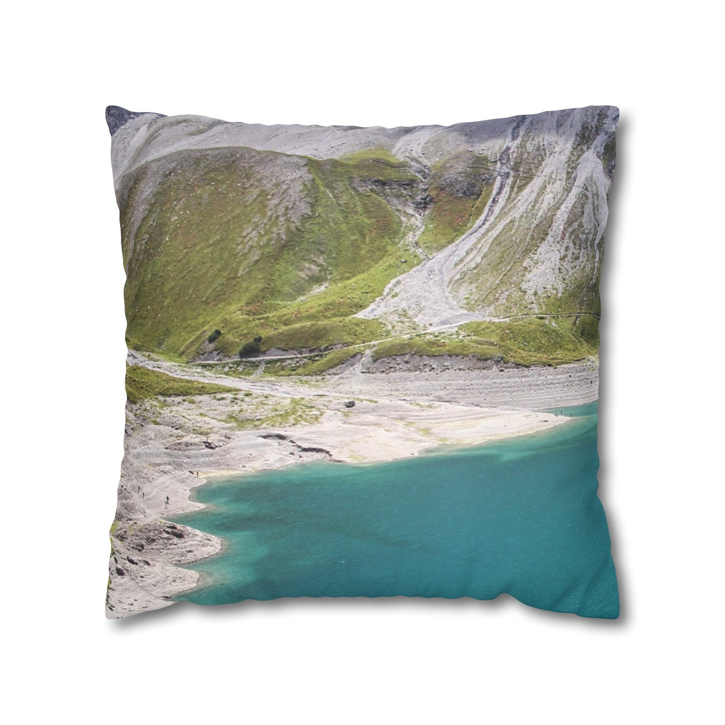 Faux Suede Square Pillowcase with Landscape