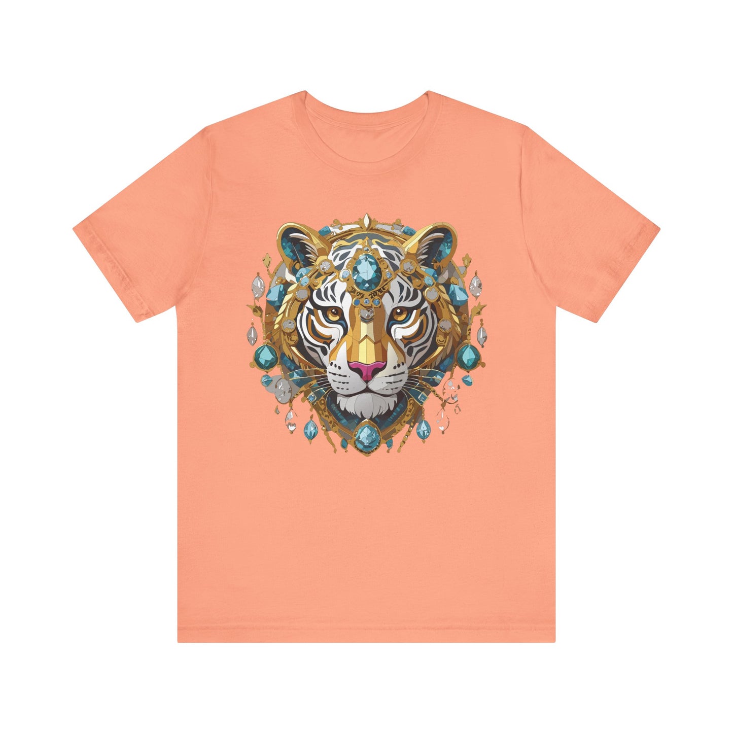 Animal Shirt, Shirt with Animal, Tee Shirt with Gold Animal Medal, Shirt with Antique Animal Medallion