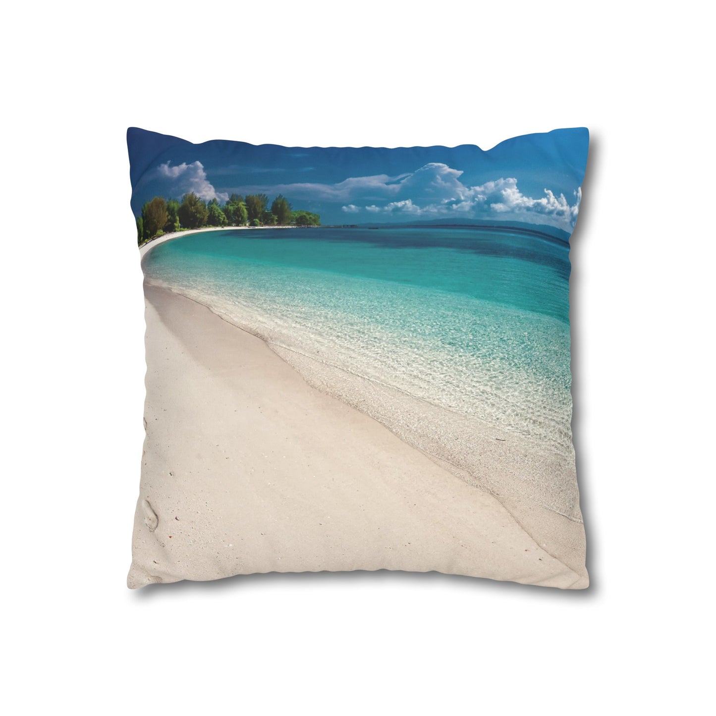 Beach Faux Suede Square Pillowcase