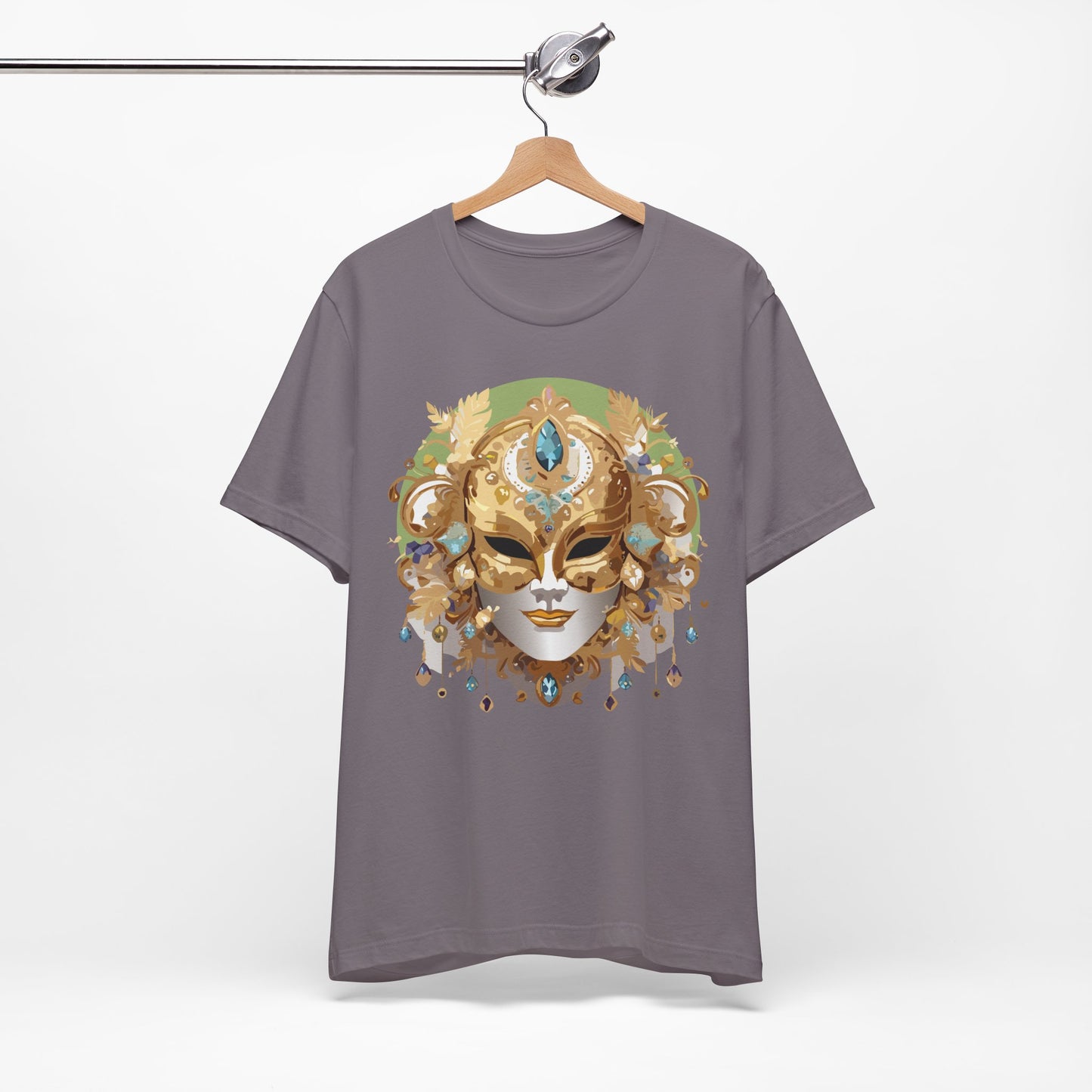 Mask Shirt, Shirt with Mask, Tee Shirt with Gold Face