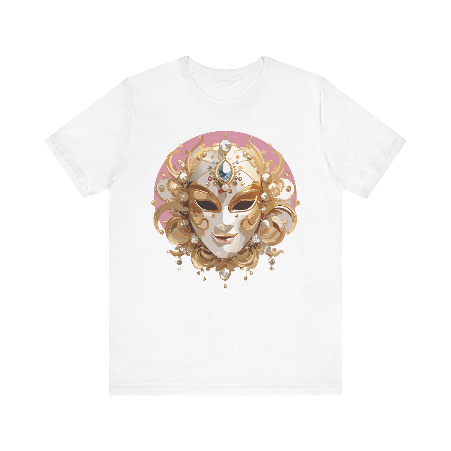 Mask Shirt, Shirt with Mask, Tee Shirt with Gold Face