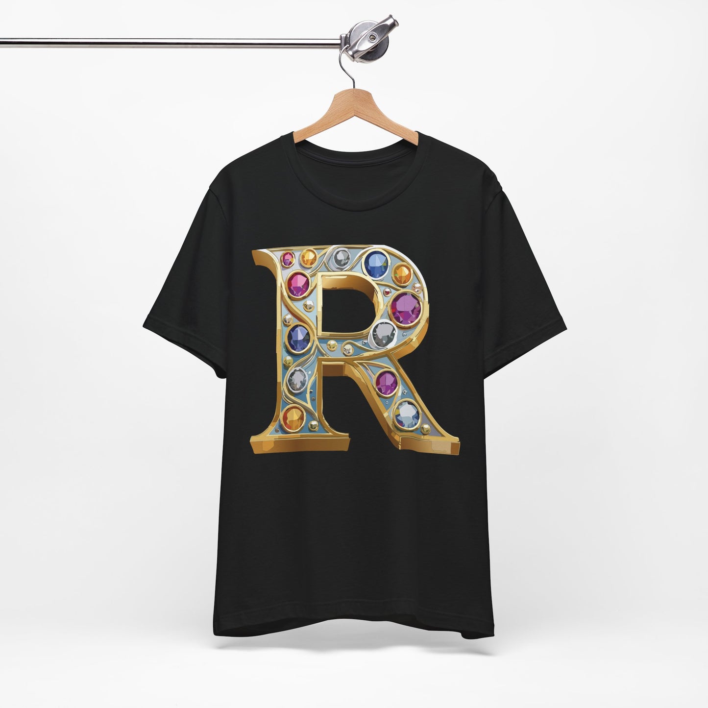 Letter Shirt, Shirt with Letters, Tee Shirt with Gold Letter, Shirt with Antique Letters