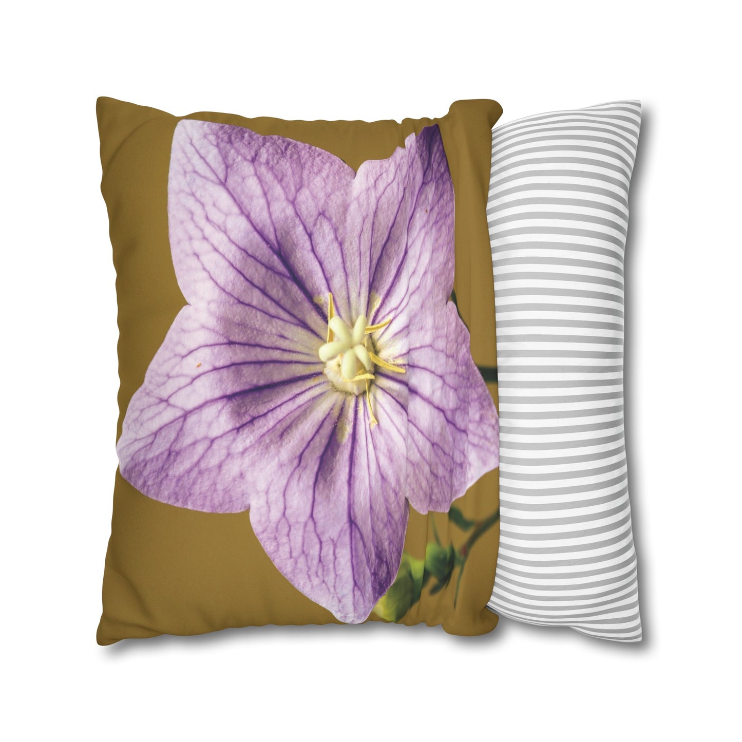 Floral Faux Suede Square Pillowcase