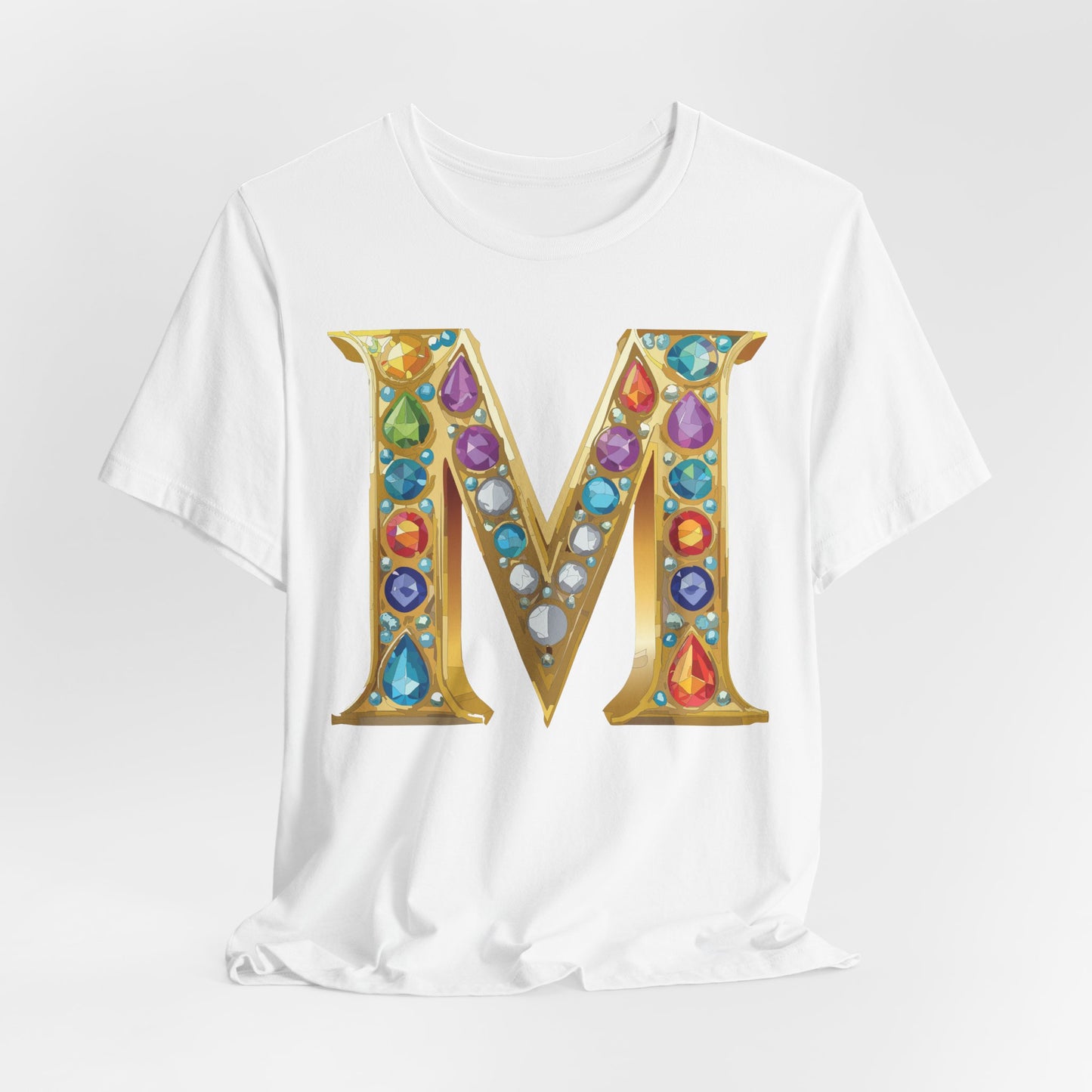 Letter Shirt, Shirt with Letters, Tee Shirt with Gold Letter, Shirt with Antique Letters
