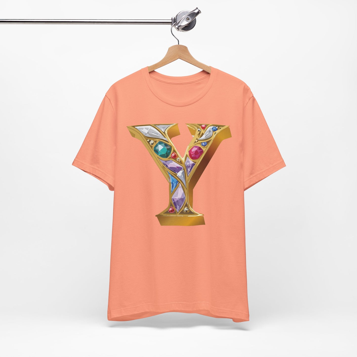 Letter Shirt, Shirt with Letters, Tee Shirt with Gold Letter, Shirt with Antique Letters