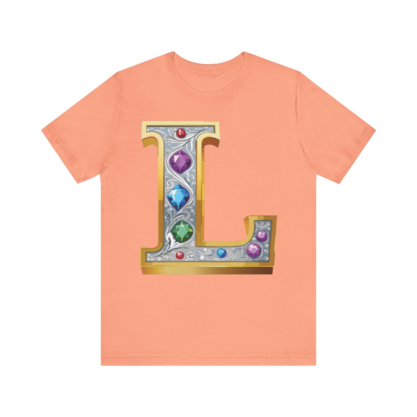Letter Shirt, Shirt with Letters, Tee Shirt with Gold Letter, Shirt with Antique Letters