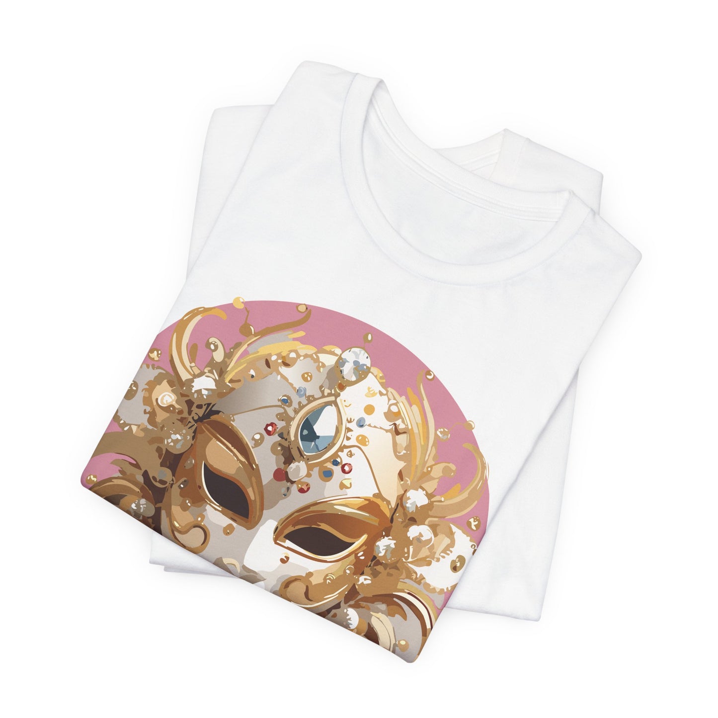 Mask Shirt, Shirt with Mask, Tee Shirt with Gold Face