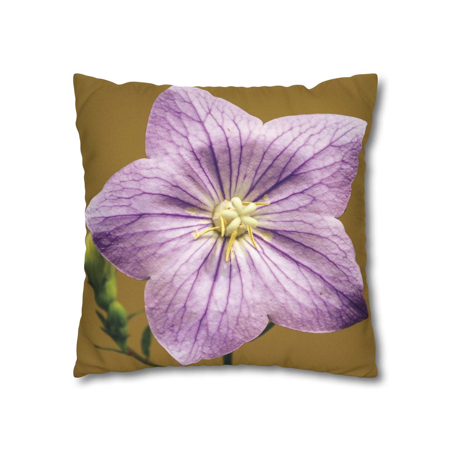 Floral Faux Suede Square Pillowcase