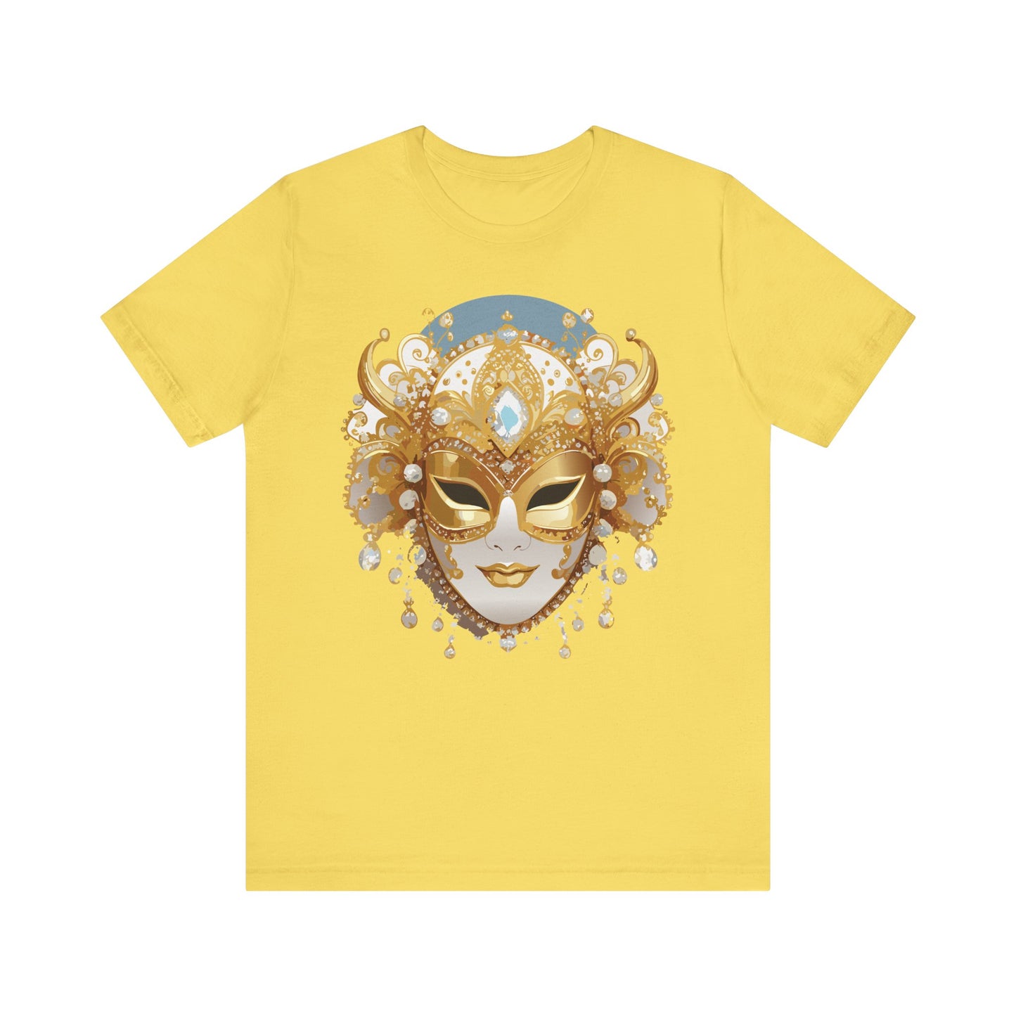 Mask Shirt, Shirt with Mask, Tee Shirt with Gold Face