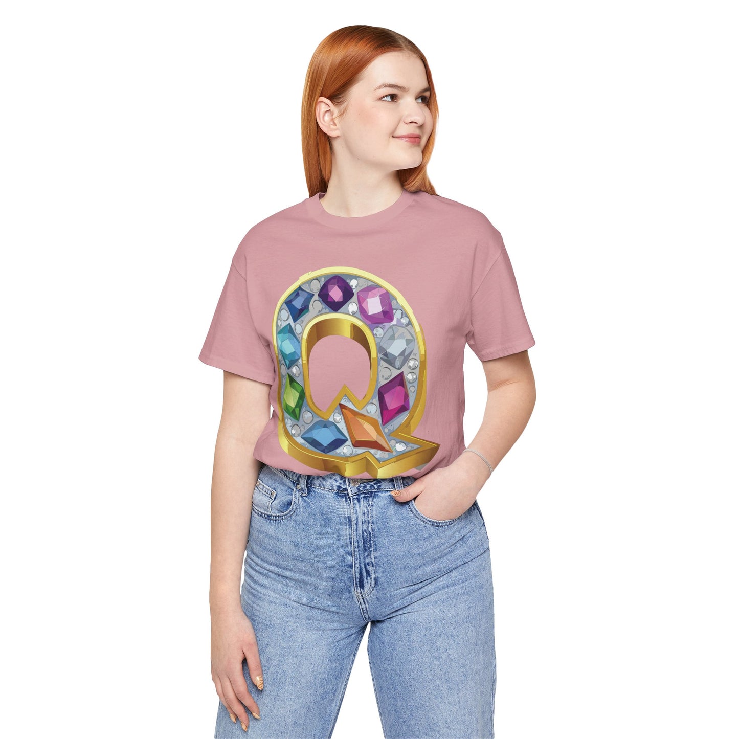 Letter Shirt, Shirt with Letters, Tee Shirt with Gold Letter, Shirt with Antique Letters