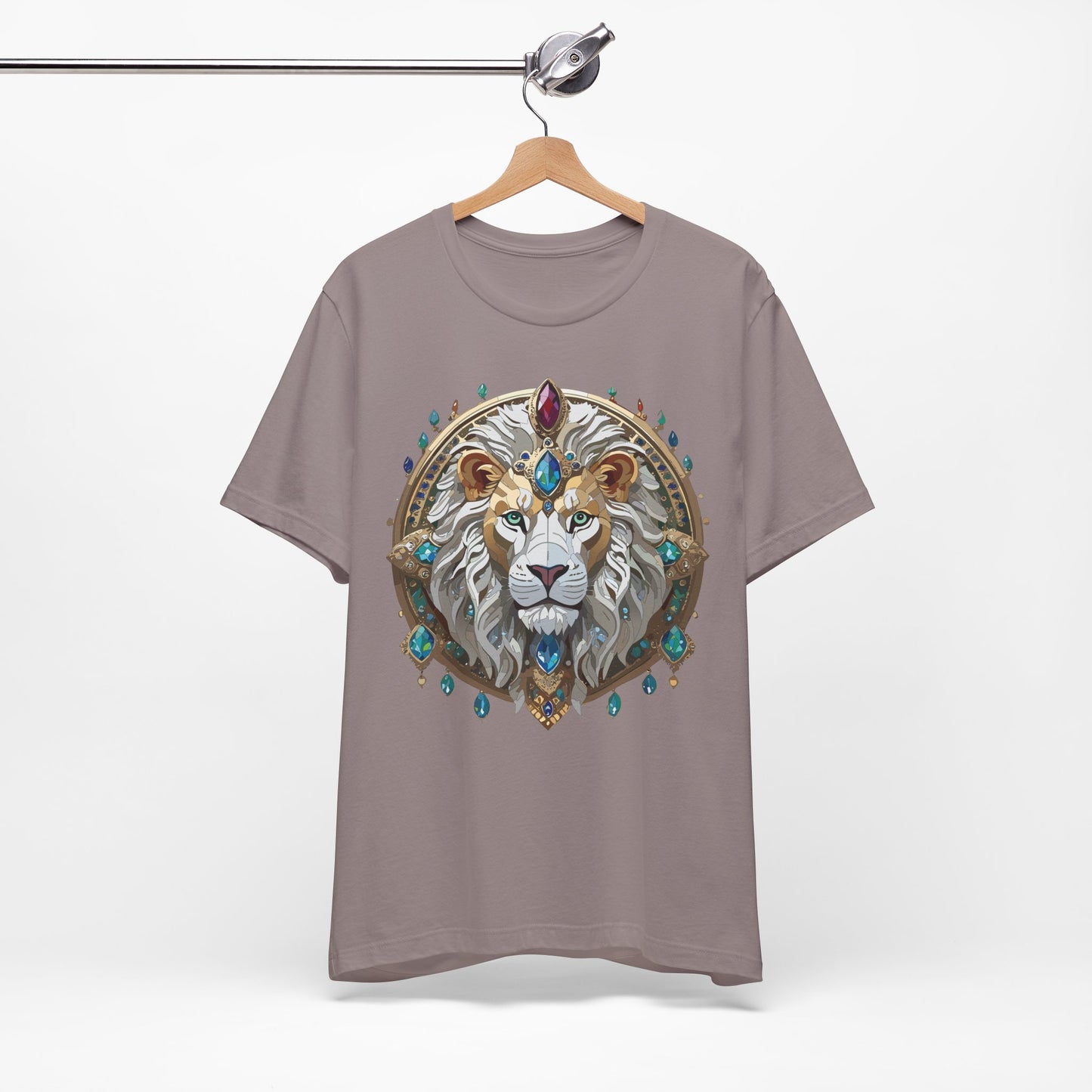 Animal Shirt, Shirt with Animal, Tee Shirt with Gold Animal Medal, Shirt with Antique Animal Medallion