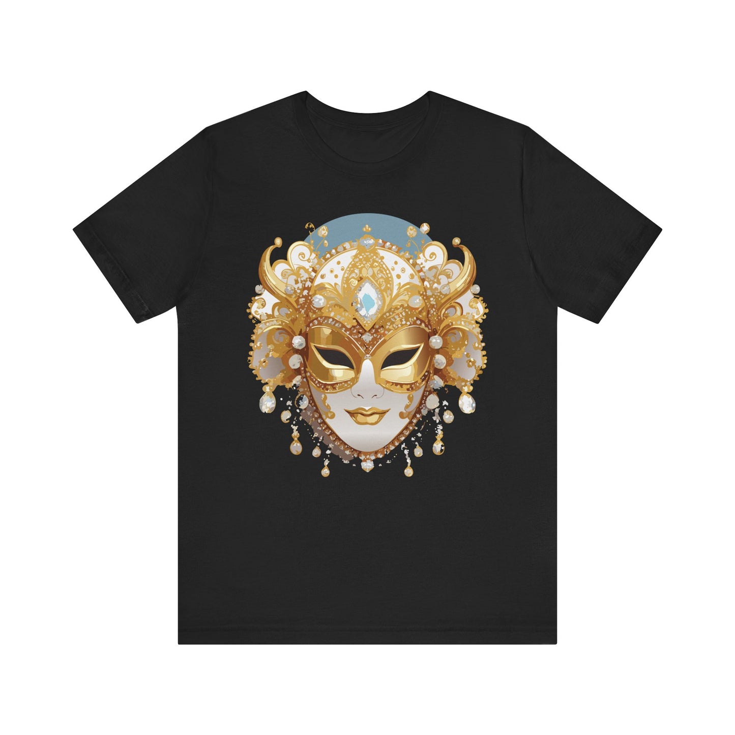 Mask Shirt, Shirt with Mask, Tee Shirt with Gold Face