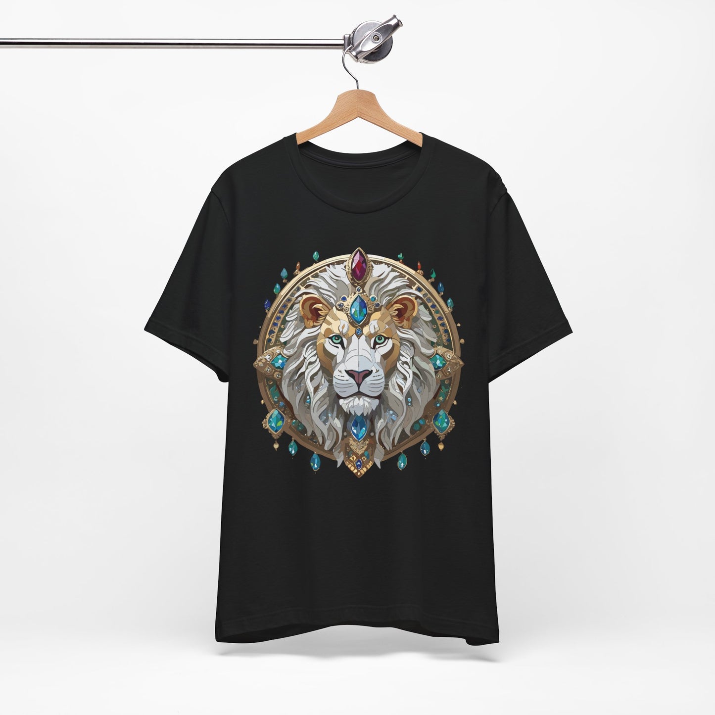 Animal Shirt, Shirt with Animal, Tee Shirt with Gold Animal Medal, Shirt with Antique Animal Medallion