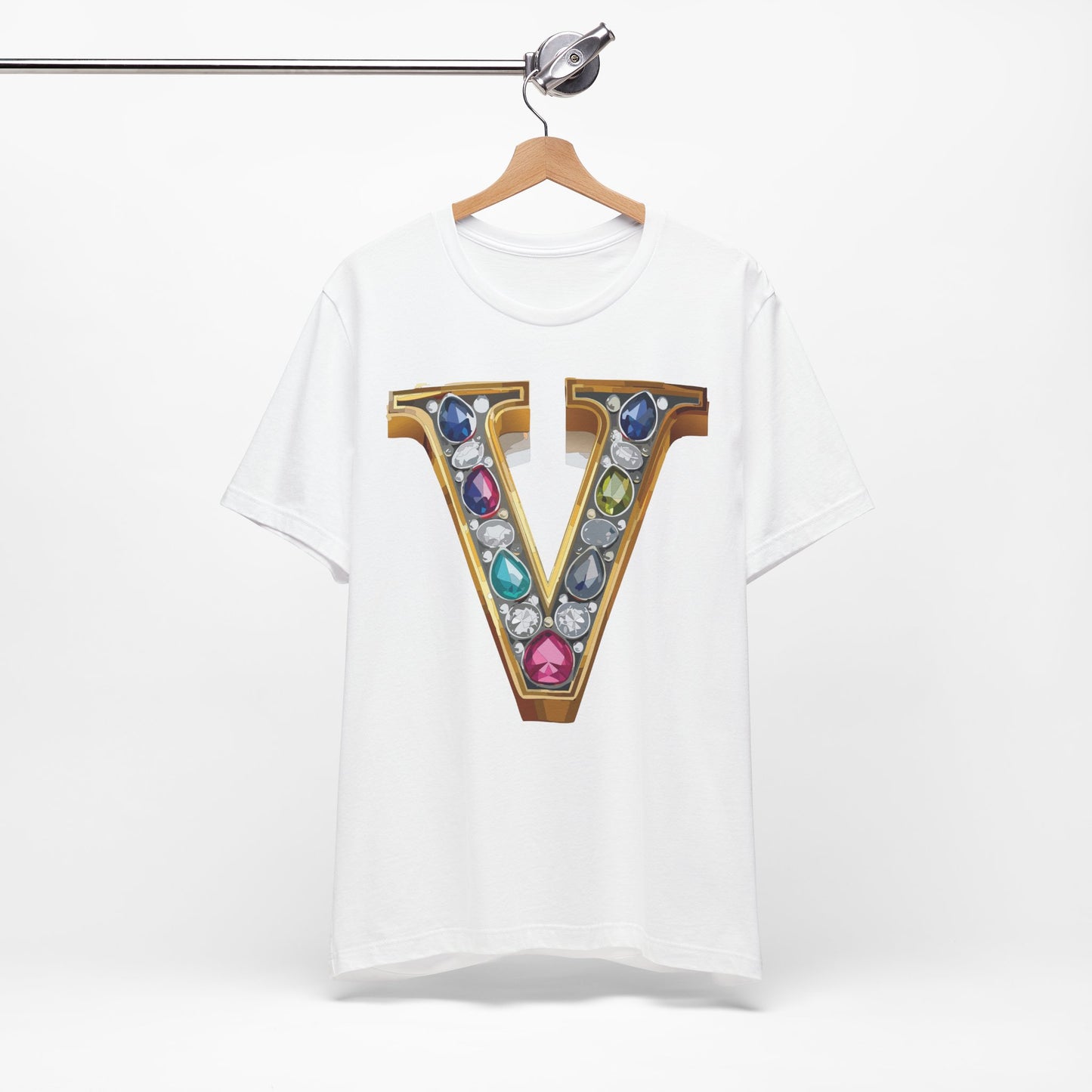 Letter Shirt, Shirt with Letters, Tee Shirt with Gold Letter, Shirt with Antique Letters