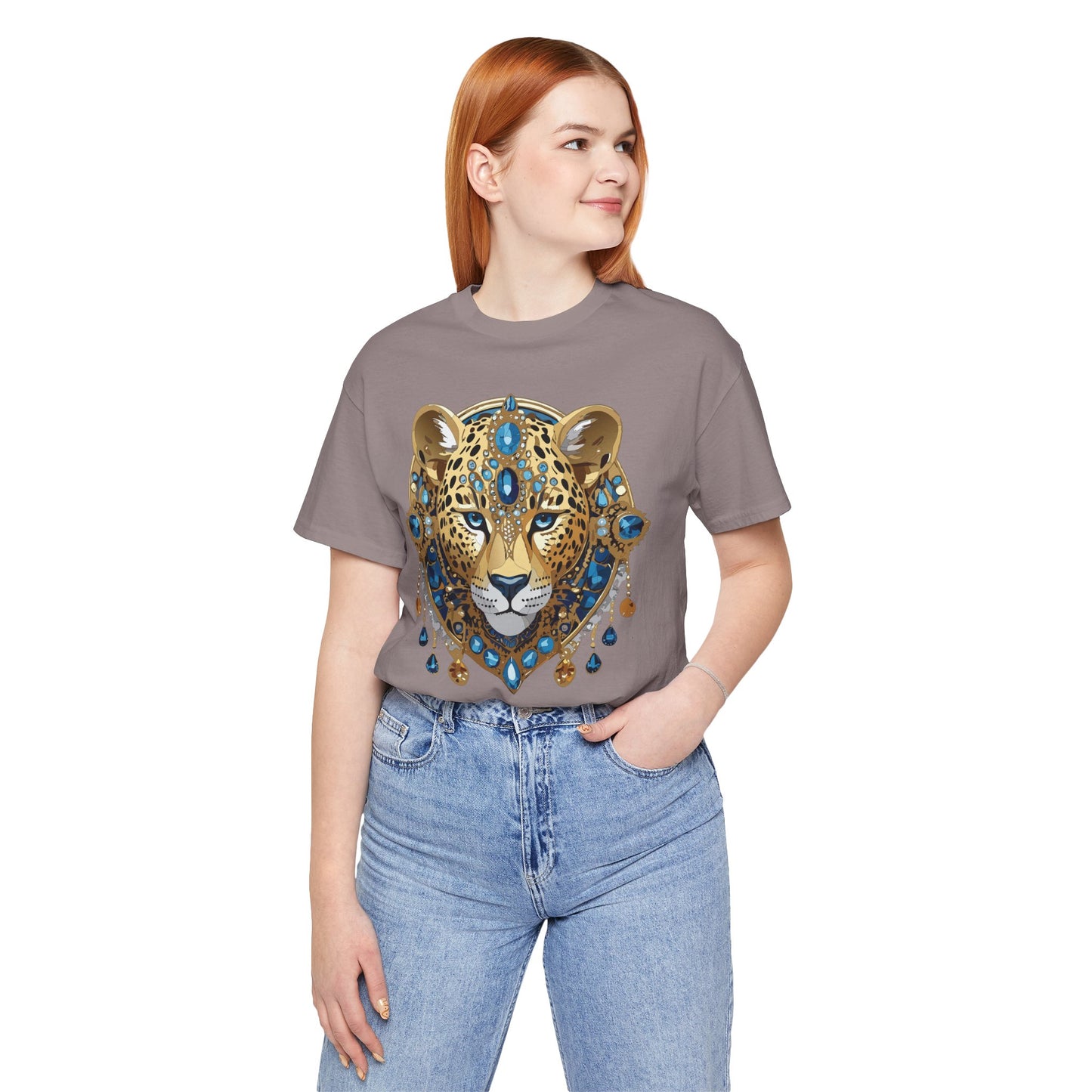 Animal Shirt, Shirt with Animal, Tee Shirt with Gold Animal Medal, Shirt with Antique Animal Medallion