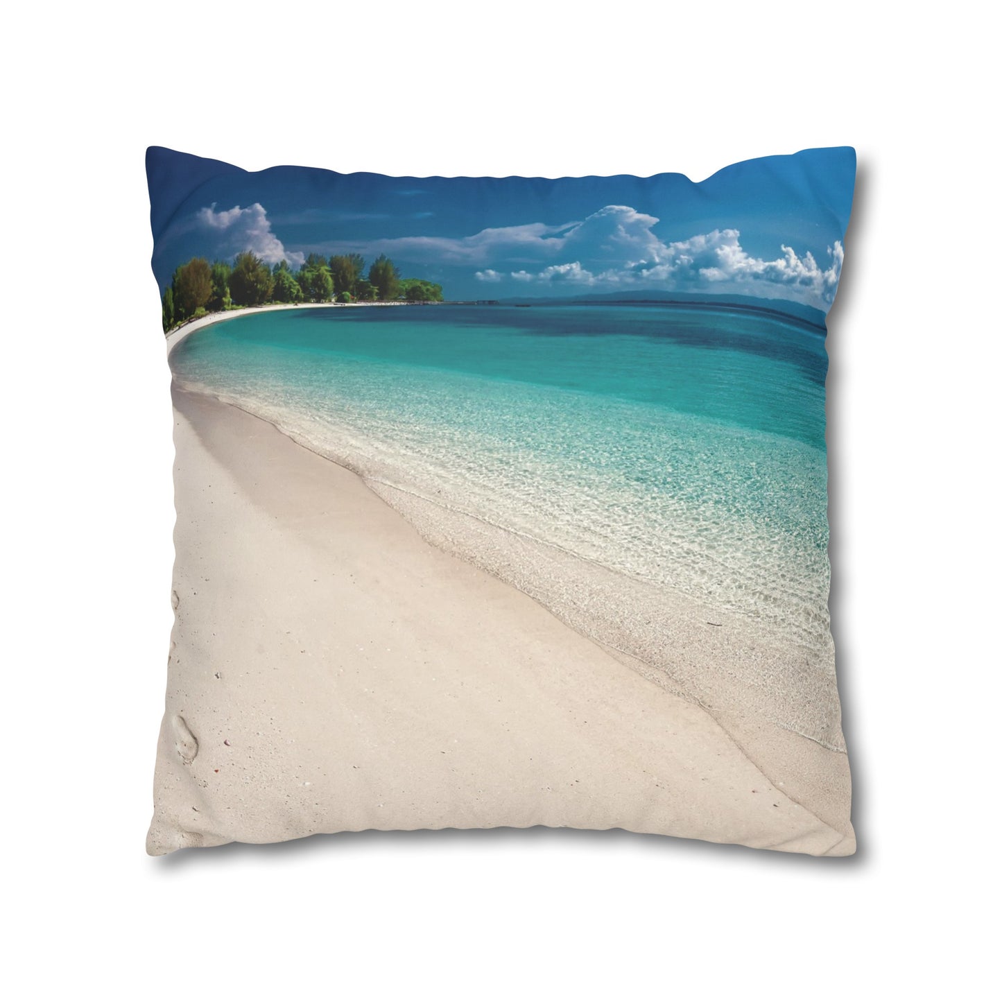 Beach Faux Suede Square Pillowcase