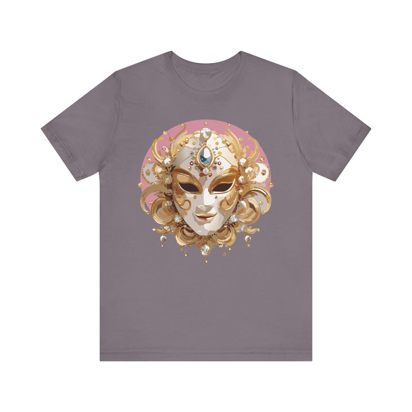 Mask Shirt, Shirt with Mask, Tee Shirt with Gold Face
