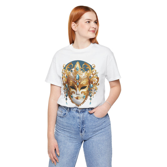 Mask Shirt, Shirt with Mask, Tee Shirt with Gold Face
