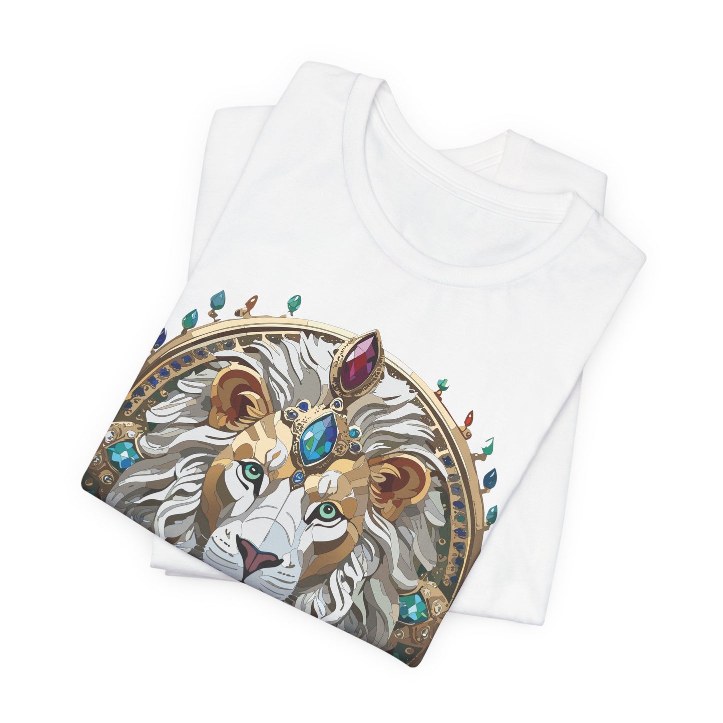 Animal Shirt, Shirt with Animal, Tee Shirt with Gold Animal Medal, Shirt with Antique Animal Medallion