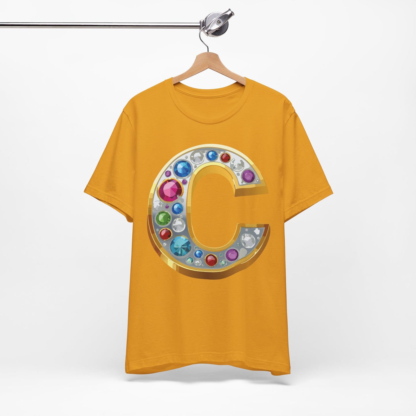 Letter Shirt, Shirt with Letters, Tee Shirt with Gold Letter, Shirt with Antique Letters