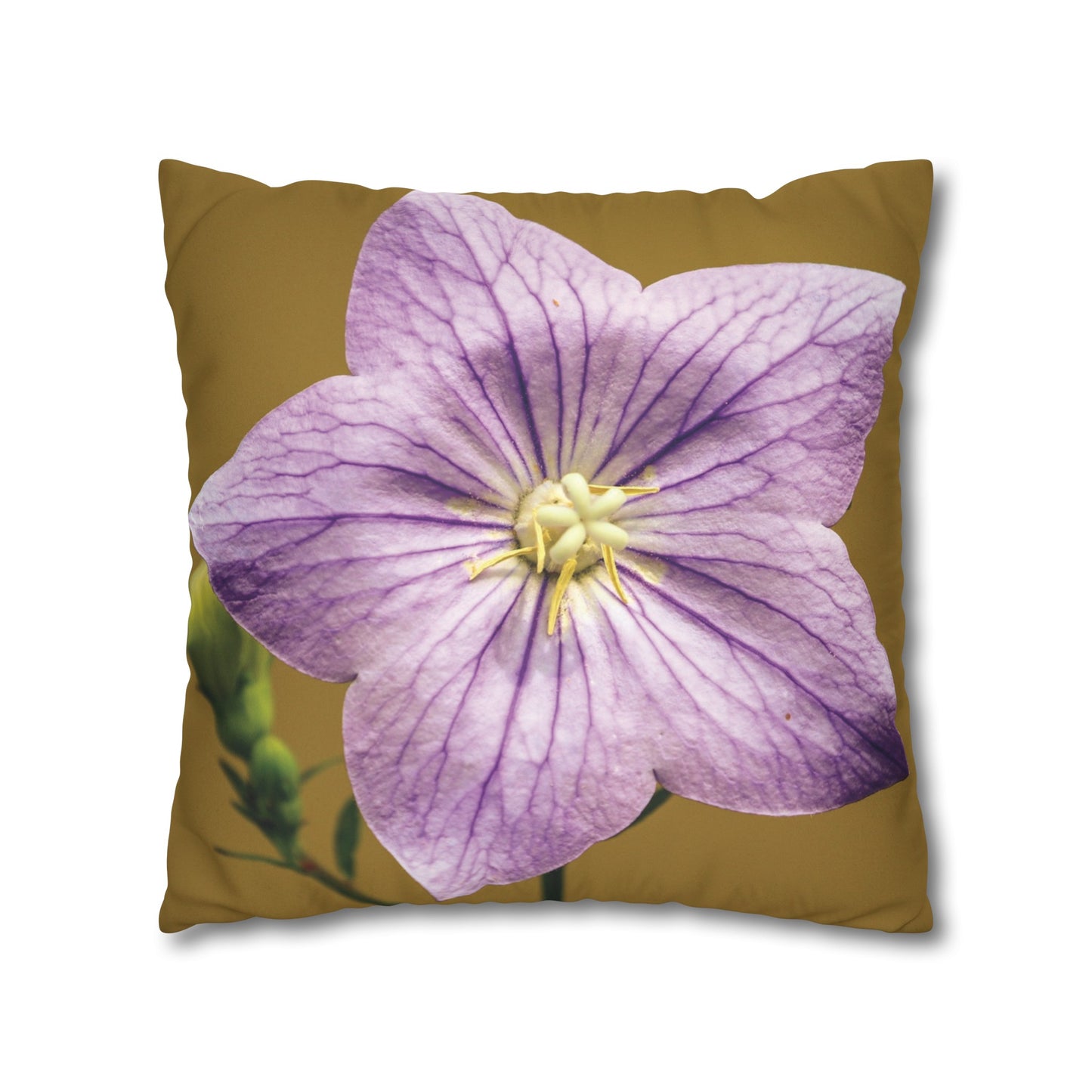 Floral Faux Suede Square Pillowcase