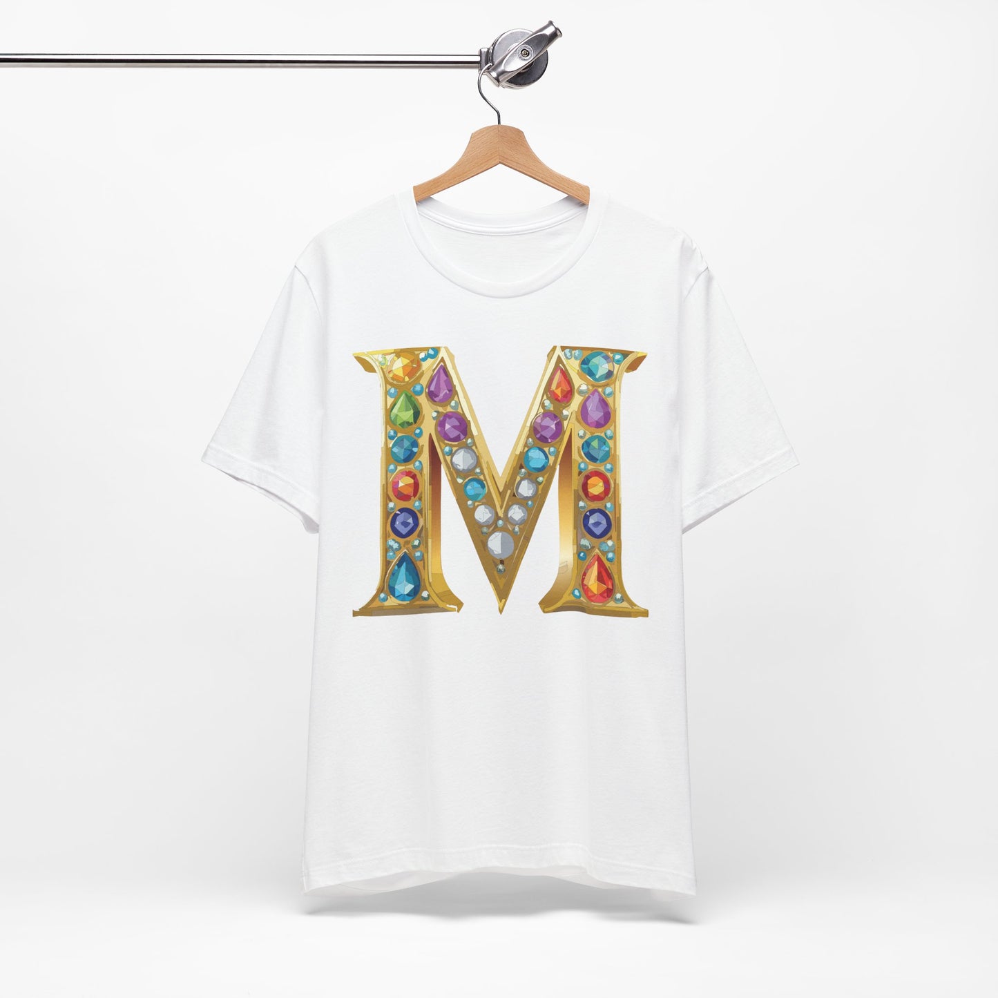 Letter Shirt, Shirt with Letters, Tee Shirt with Gold Letter, Shirt with Antique Letters