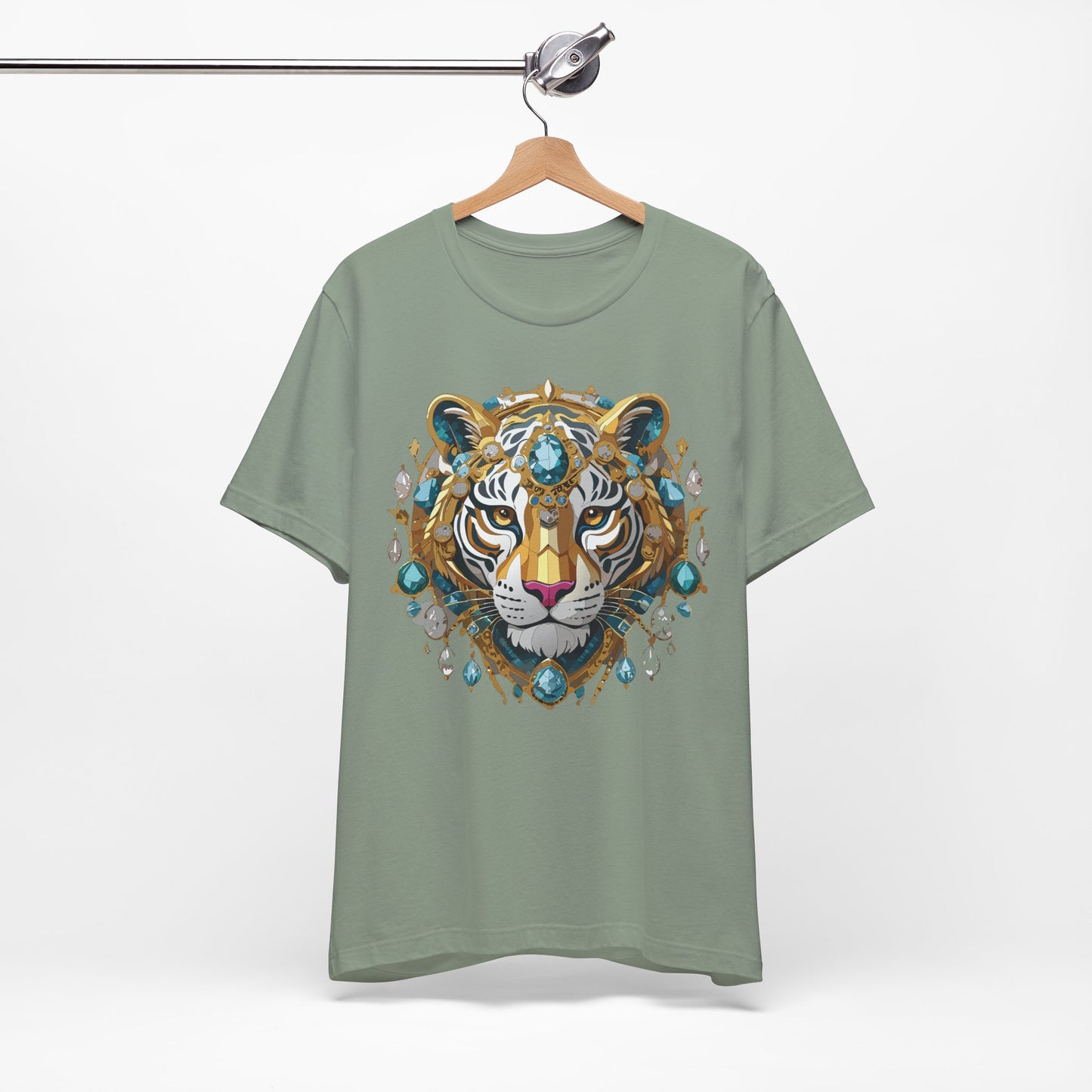 Animal Shirt, Shirt with Animal, Tee Shirt with Gold Animal Medal, Shirt with Antique Animal Medallion