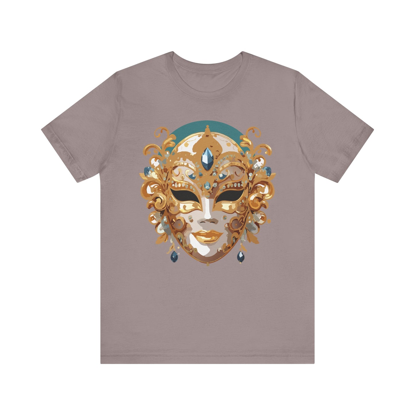 Mask Shirt, Shirt with Mask, Tee Shirt with Gold Face