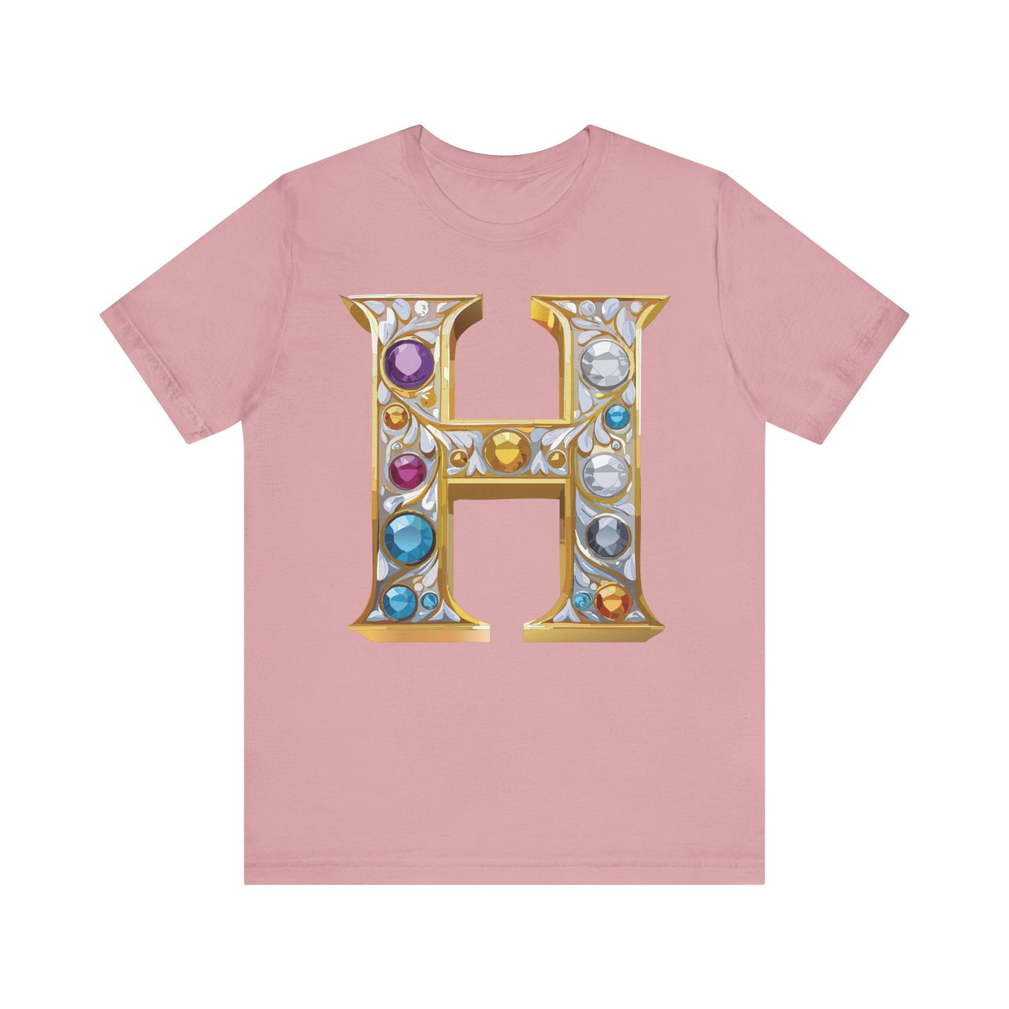 Letter Shirt, Shirt with Letters, Tee Shirt with Gold Letter, Shirt with Antique Letters