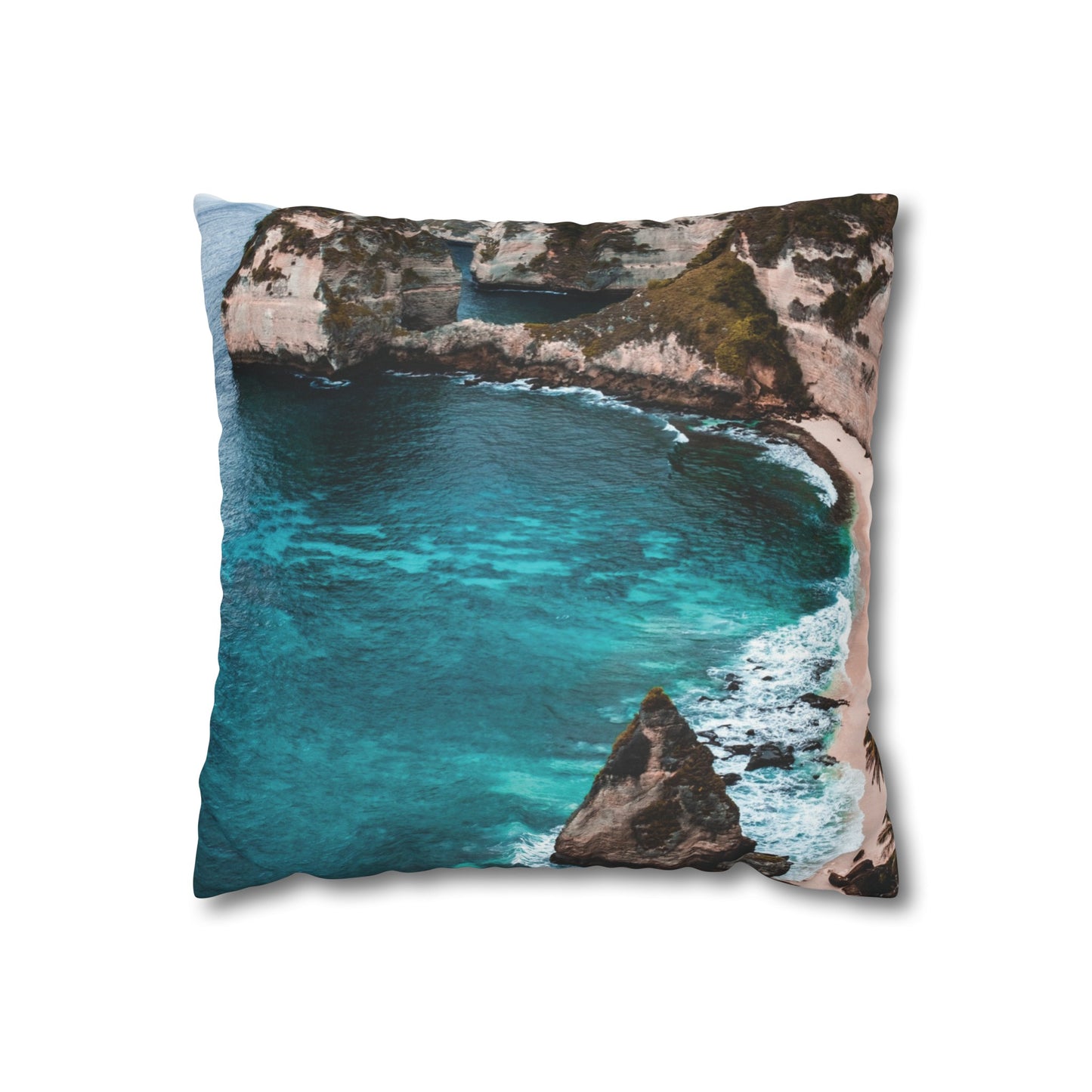 Beach Faux Suede Square Pillowcase