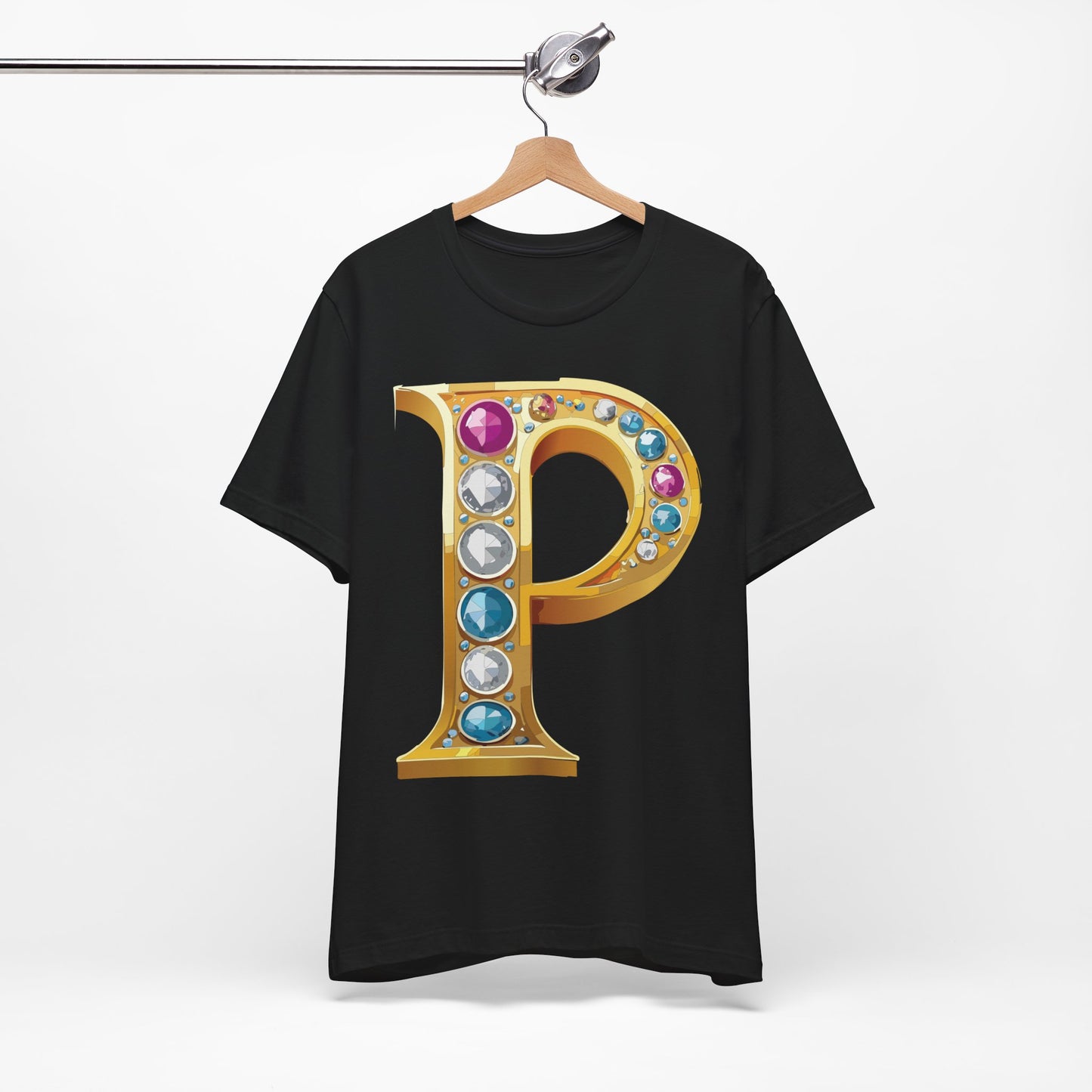 Letter Shirt, Shirt with Letters, Tee Shirt with Gold Letter, Shirt with Antique Letters