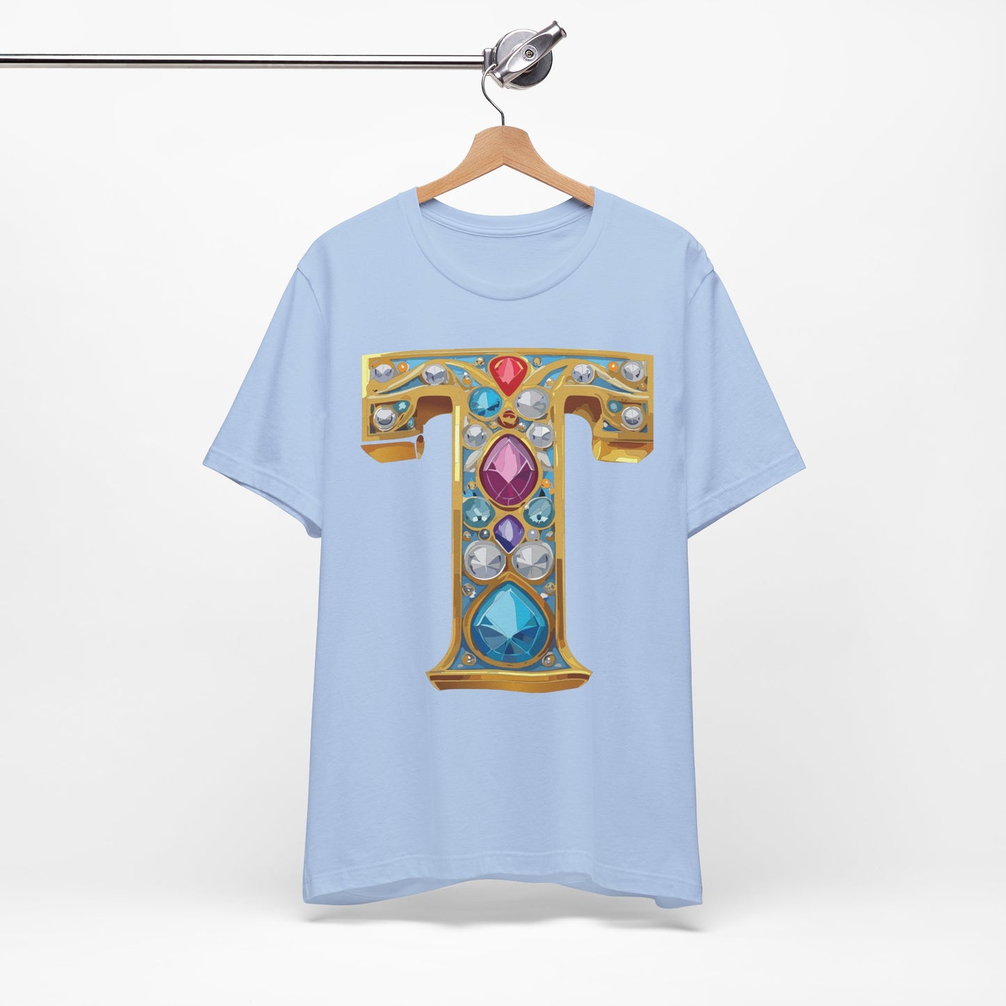 Letter Shirt, Shirt with Letters, Tee Shirt with Gold Letter, Shirt with Antique Letters