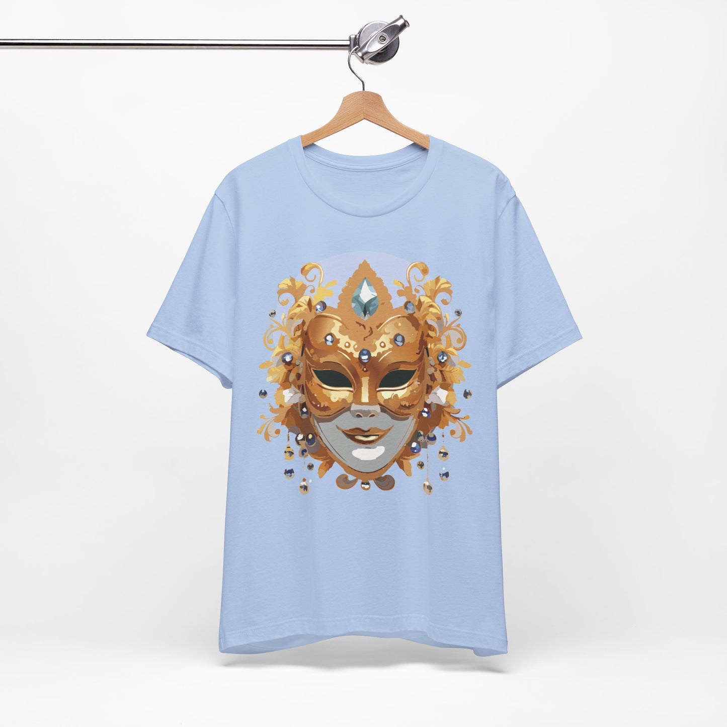 Mask Shirt, Shirt with Mask, Tee Shirt with Gold Face
