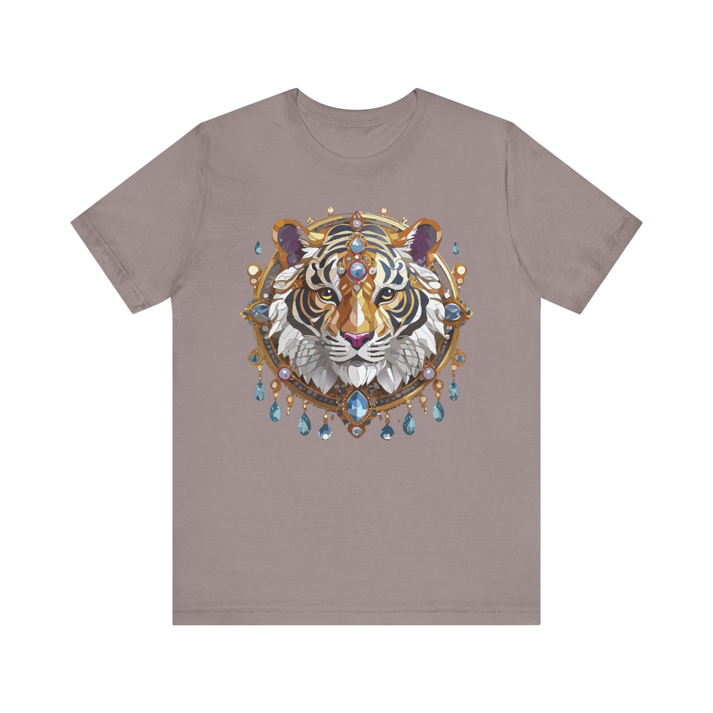 Animal Shirt, Shirt with Animal, Tee Shirt with Gold Animal Medal, Shirt with Antique Animal Medallion