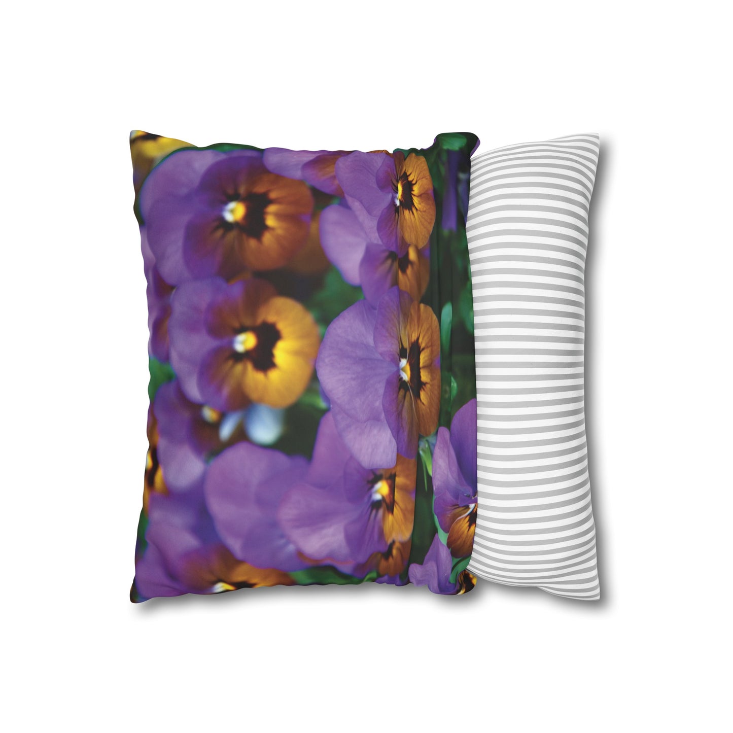 Floral Faux Suede Square Pillowcase