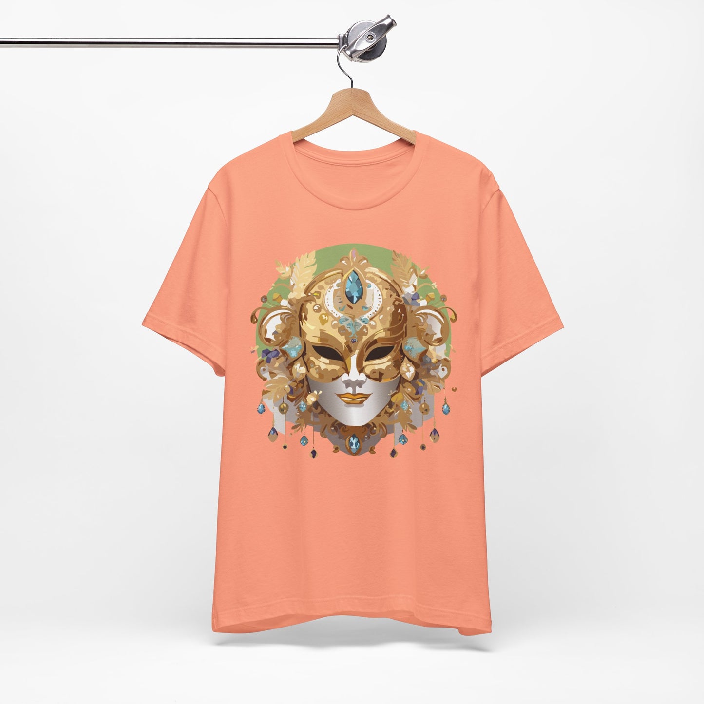 Mask Shirt, Shirt with Mask, Tee Shirt with Gold Face