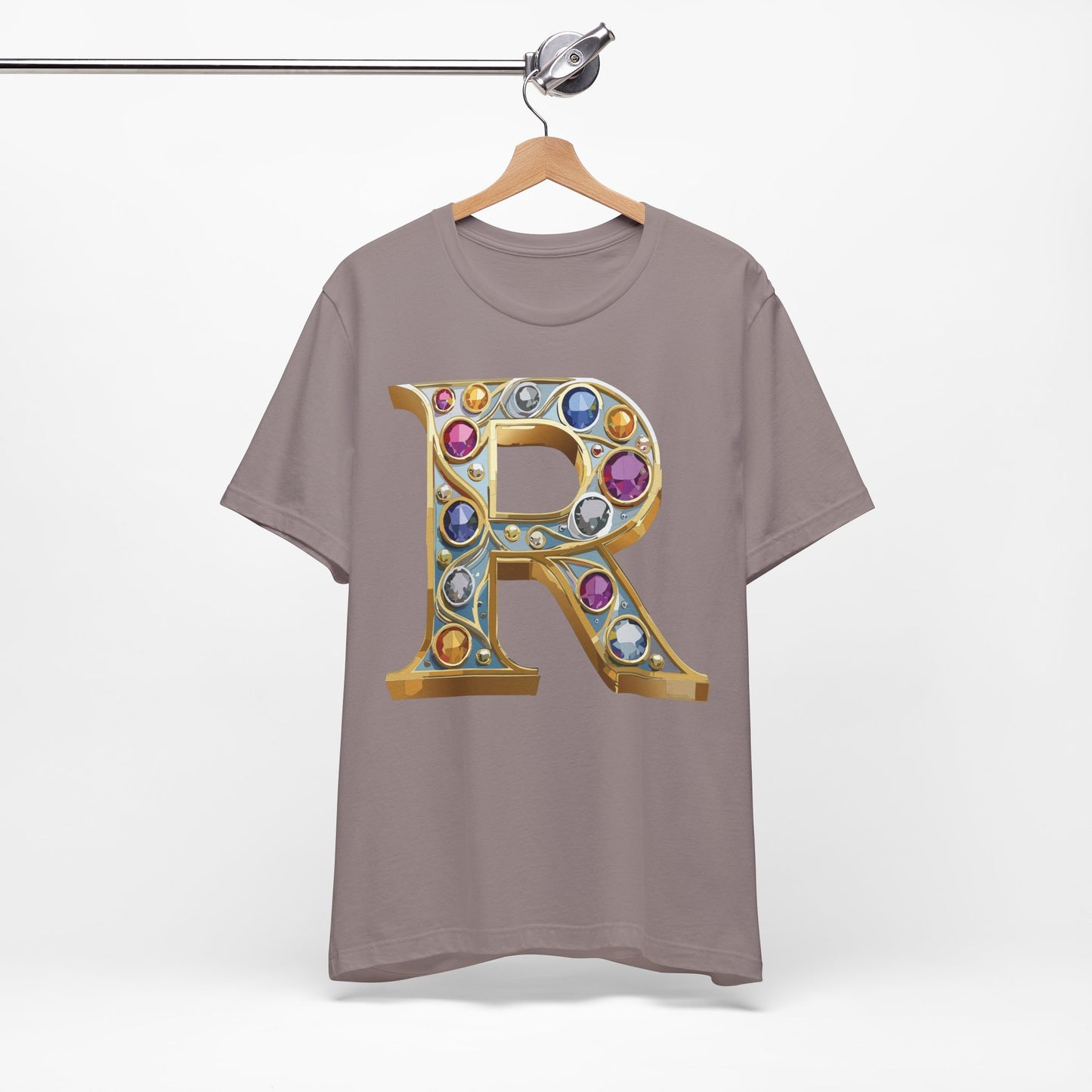 Letter Shirt, Shirt with Letters, Tee Shirt with Gold Letter, Shirt with Antique Letters