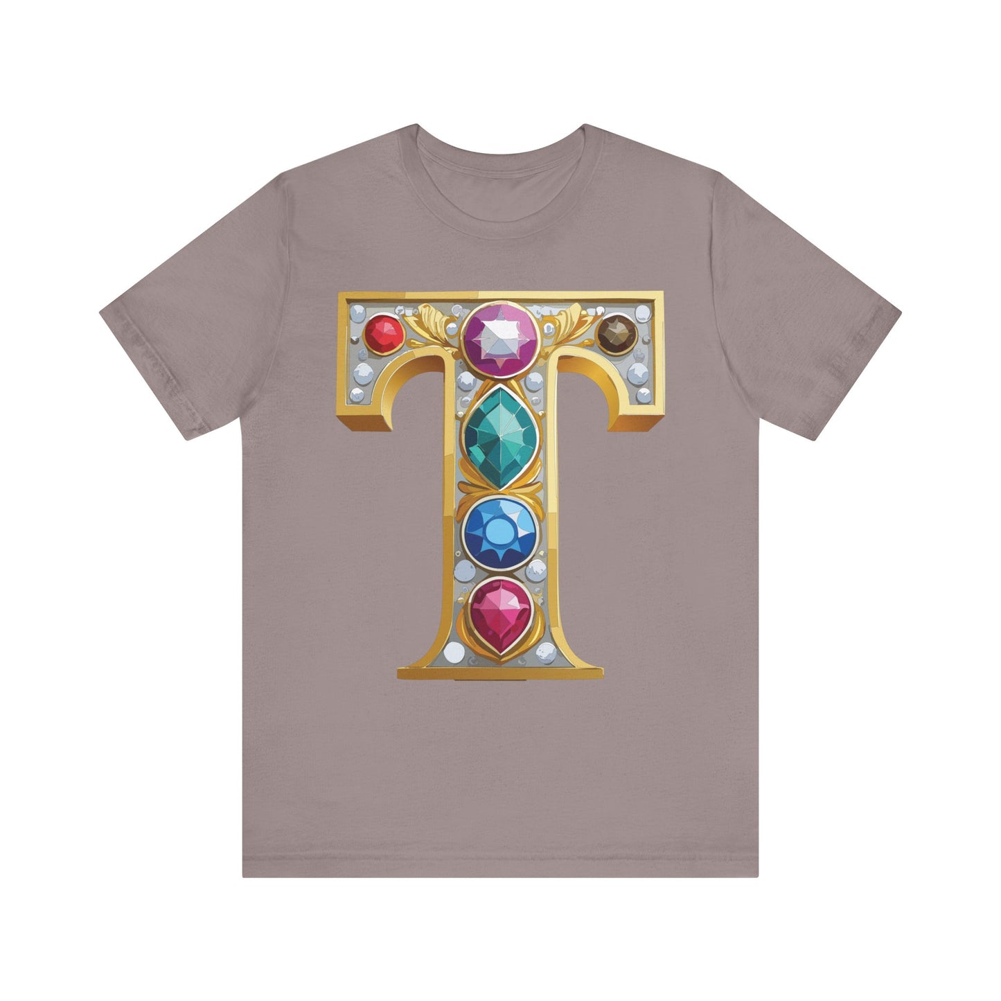 Letter Shirt, Shirt with Letters, Tee Shirt with Gold Letter, Shirt with Antique Letters