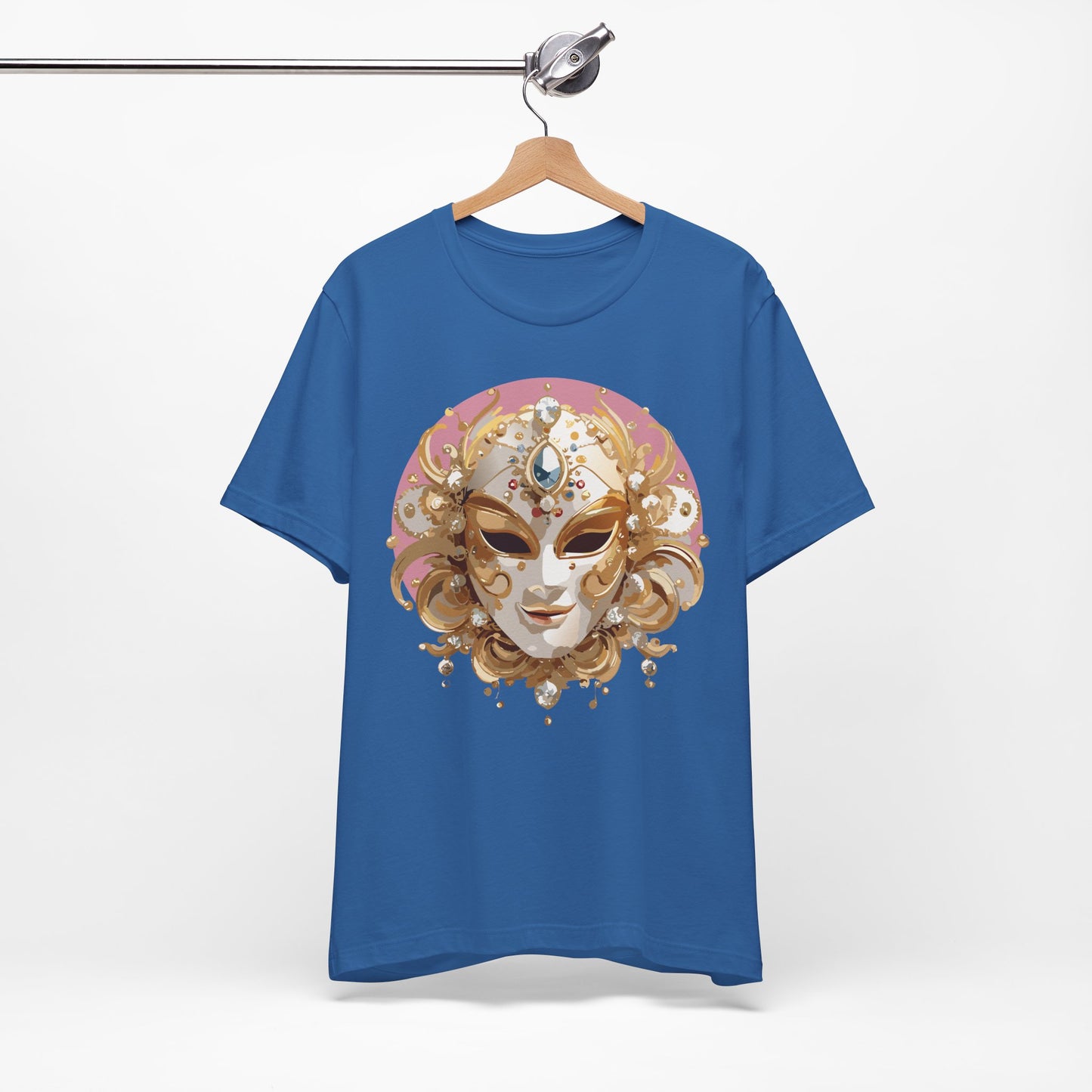 Mask Shirt, Shirt with Mask, Tee Shirt with Gold Face