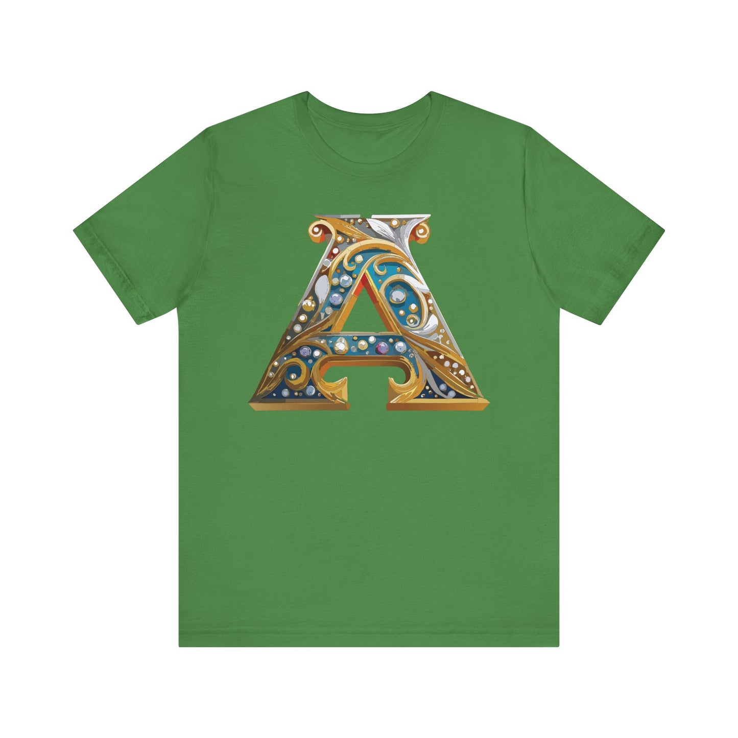 Letter Shirt, Shirt with Letters, Tee Shirt with Gold Letter, Shirt with Antique Letters