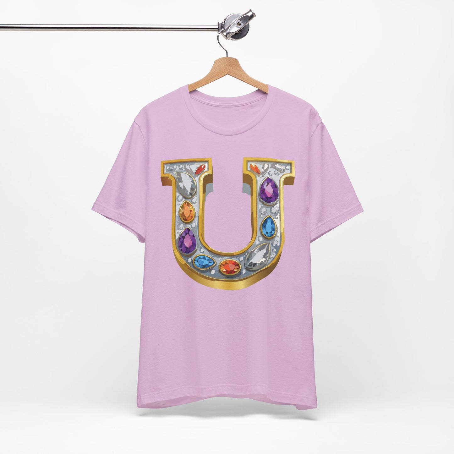 Letter Shirt, Shirt with Letters, Tee Shirt with Gold Letter, Shirt with Antique Letters