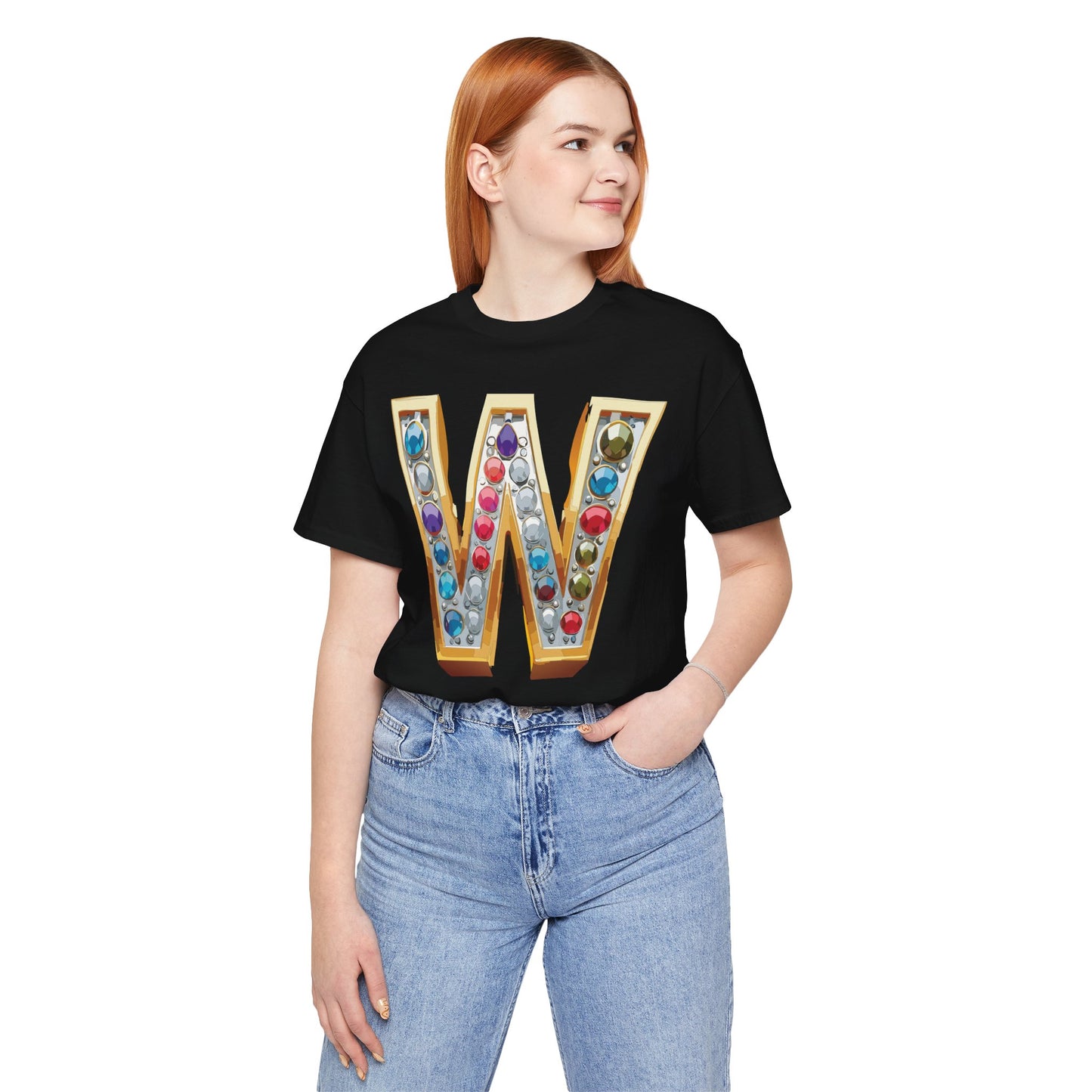 Letter Shirt, Shirt with Letters, Tee Shirt with Gold Letter, Shirt with Antique Letters