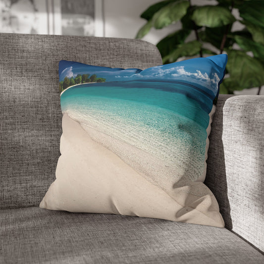 Beach Faux Suede Square Pillowcase