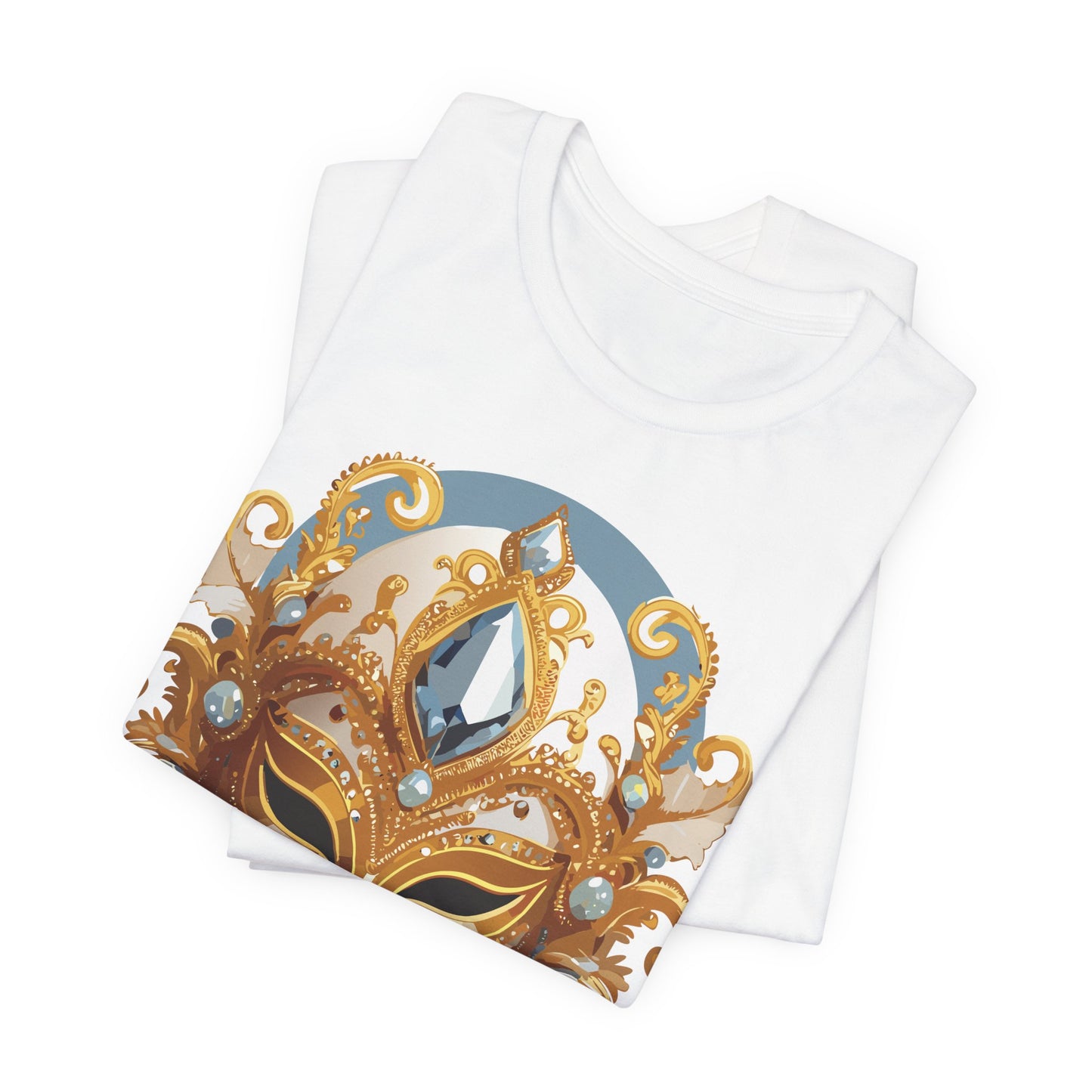 Mask Shirt, Shirt with Mask, Tee Shirt with Gold Face