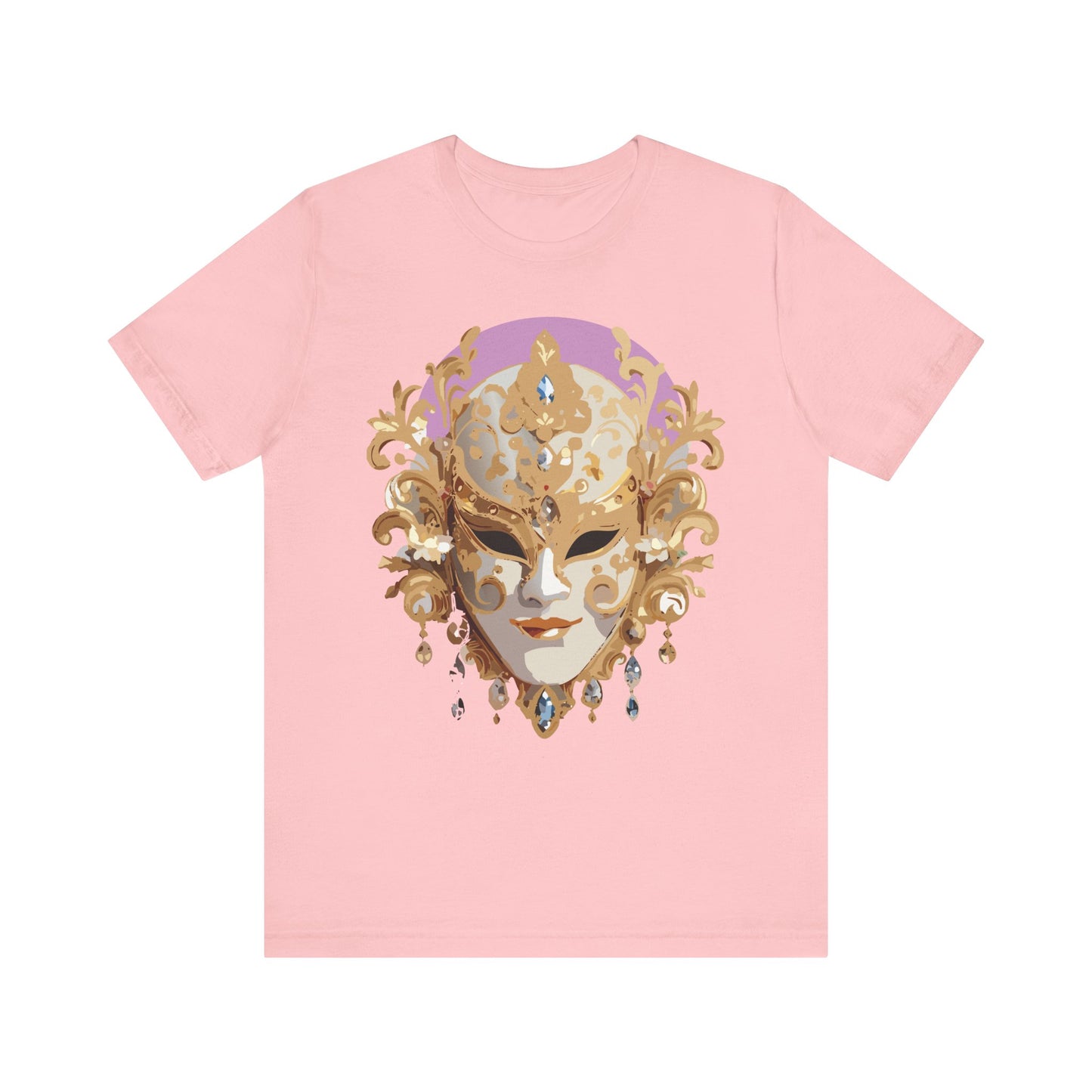 Mask Shirt, Shirt with Mask, Tee Shirt with Gold Face