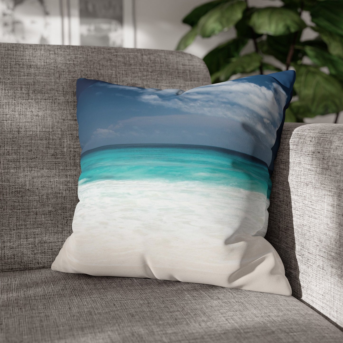 Beach Faux Suede Square Pillowcase