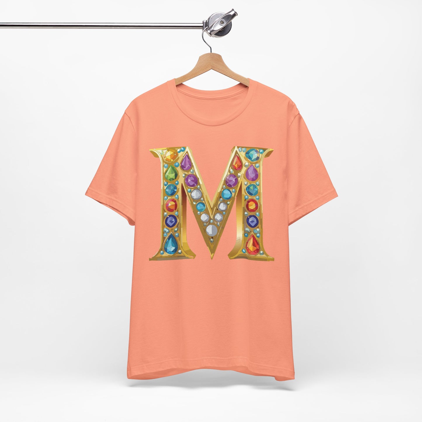 Letter Shirt, Shirt with Letters, Tee Shirt with Gold Letter, Shirt with Antique Letters